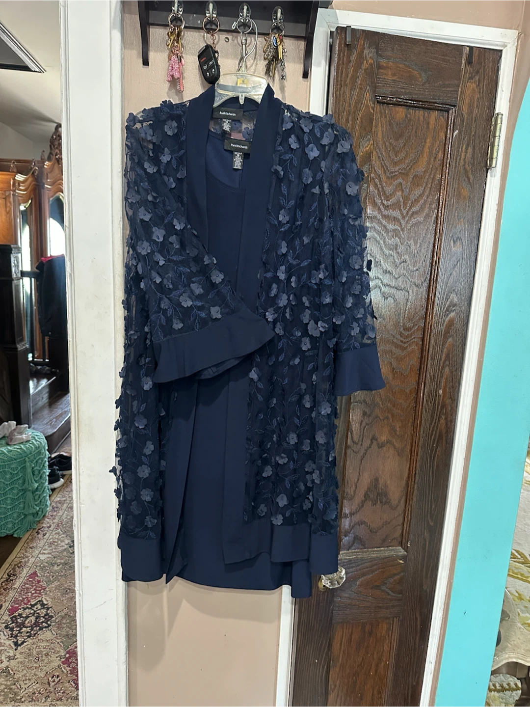 R&M Richards Navy Blue Dress and Jacket Set Size 16 - photo 5