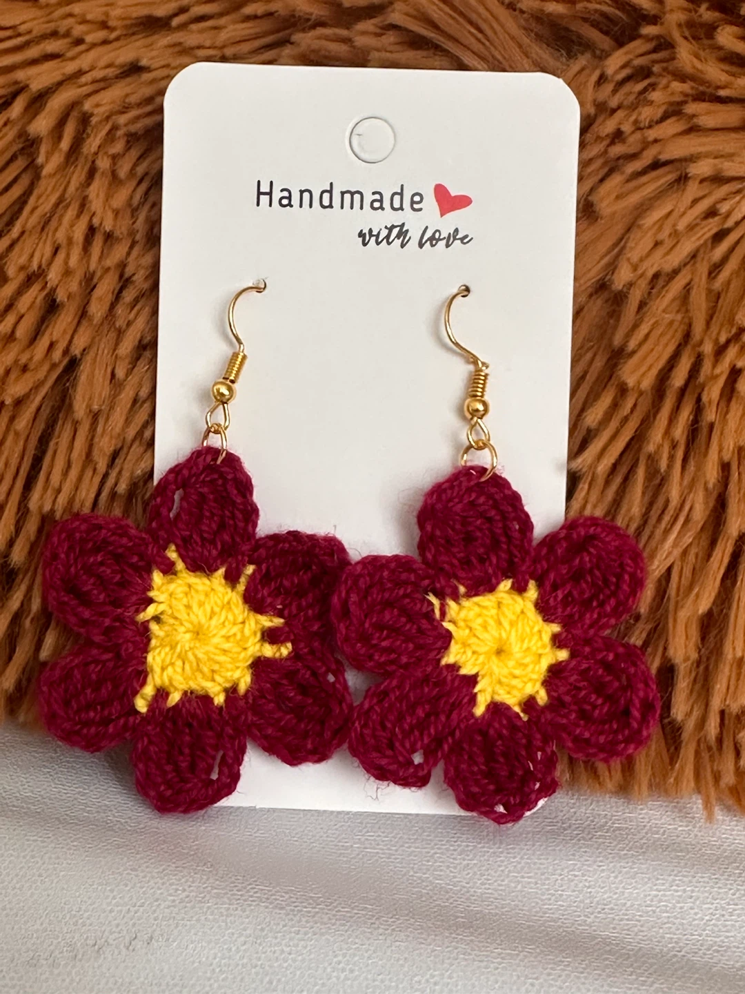 Handmade Crochet Flower Earrings