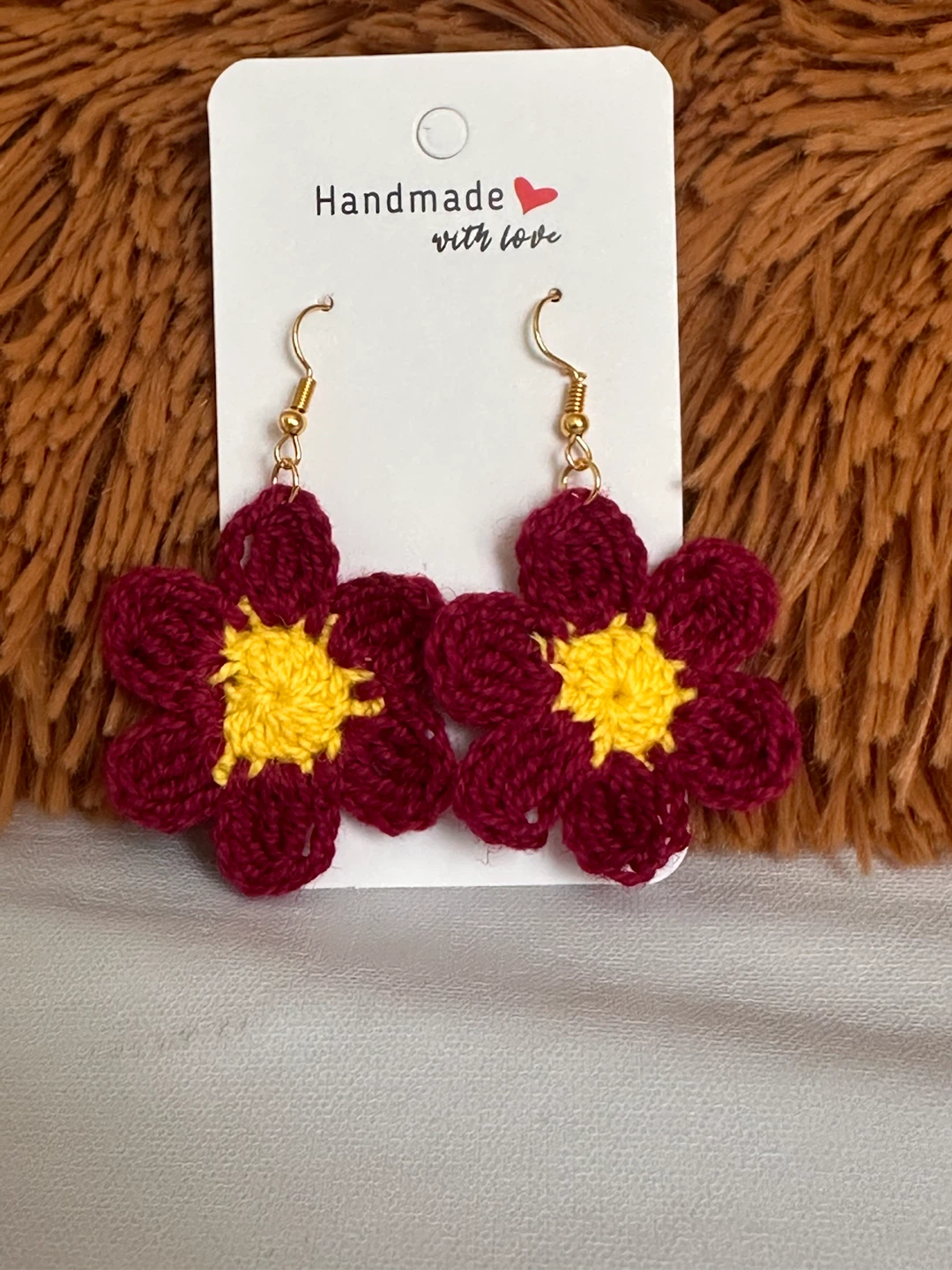 Handmade Crochet Flower Earrings - photo 2
