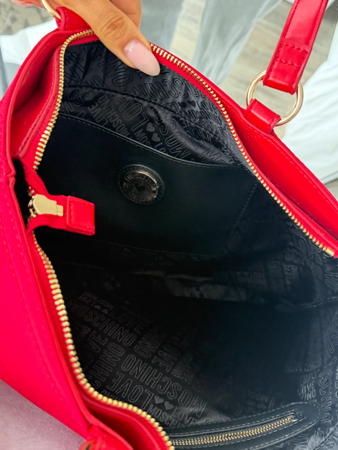 *new* red moschino work tote bag - photo 4