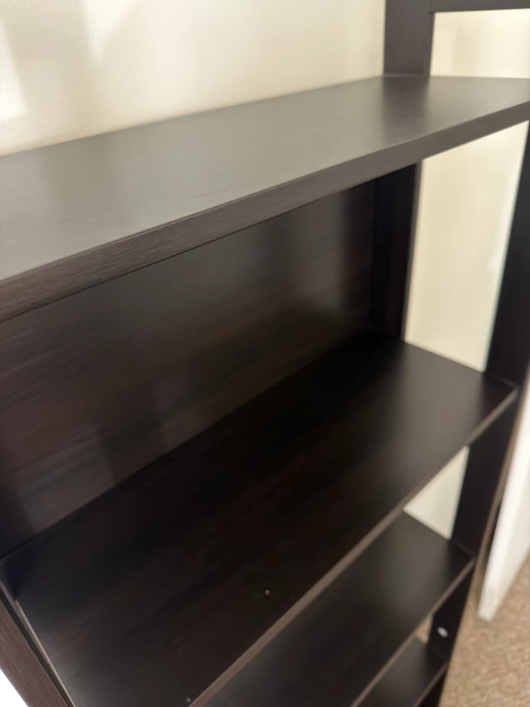 Dark Brown Ladder Bookshelf - photo 3