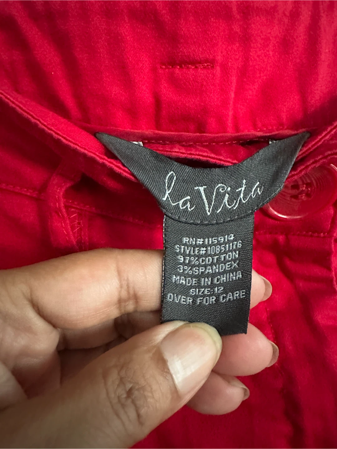 La Vita Red Capris Size 12 - photo 4