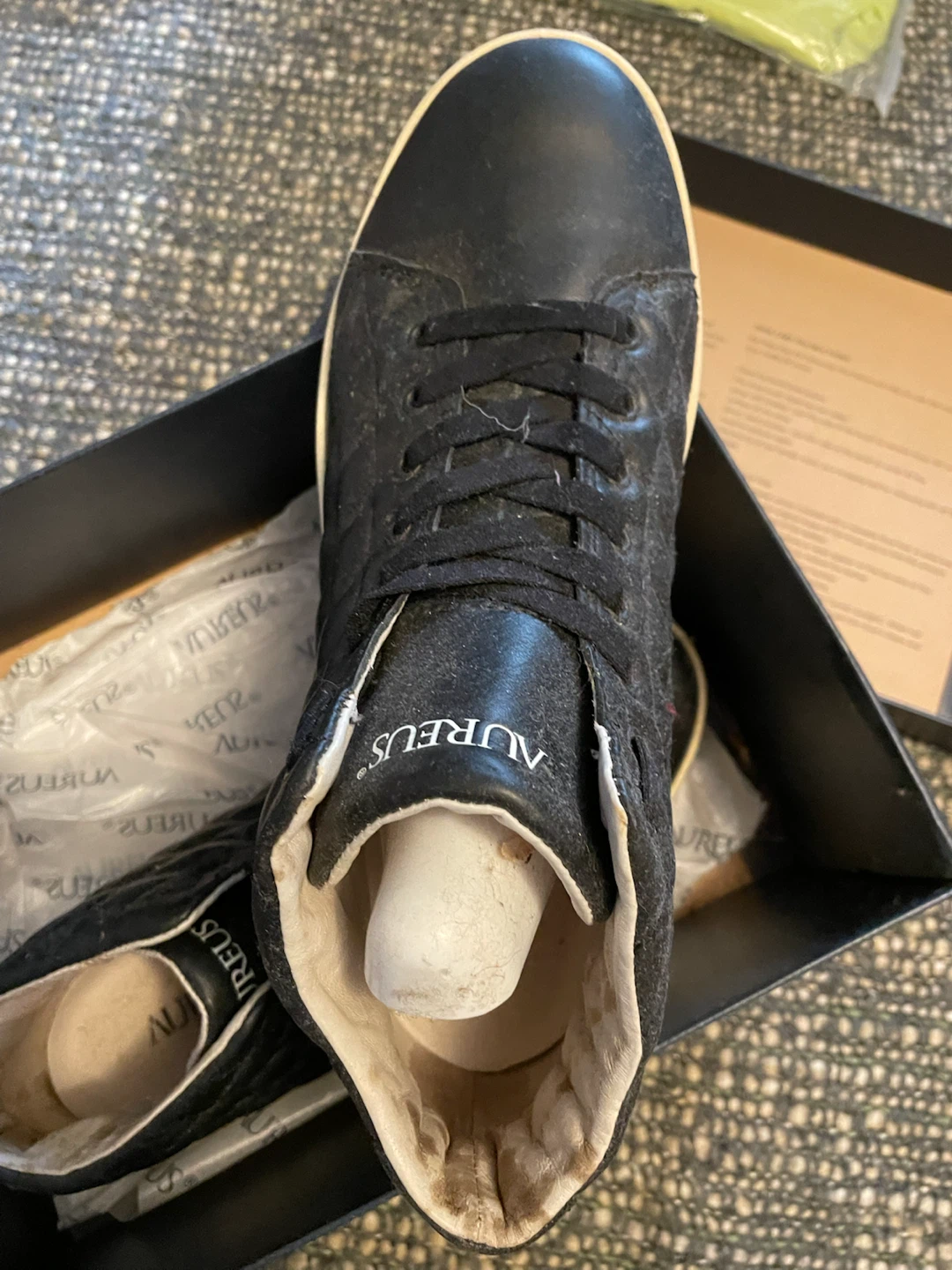 Aureus Black Quilted Leather Mid-Top Sneakers - photo 2