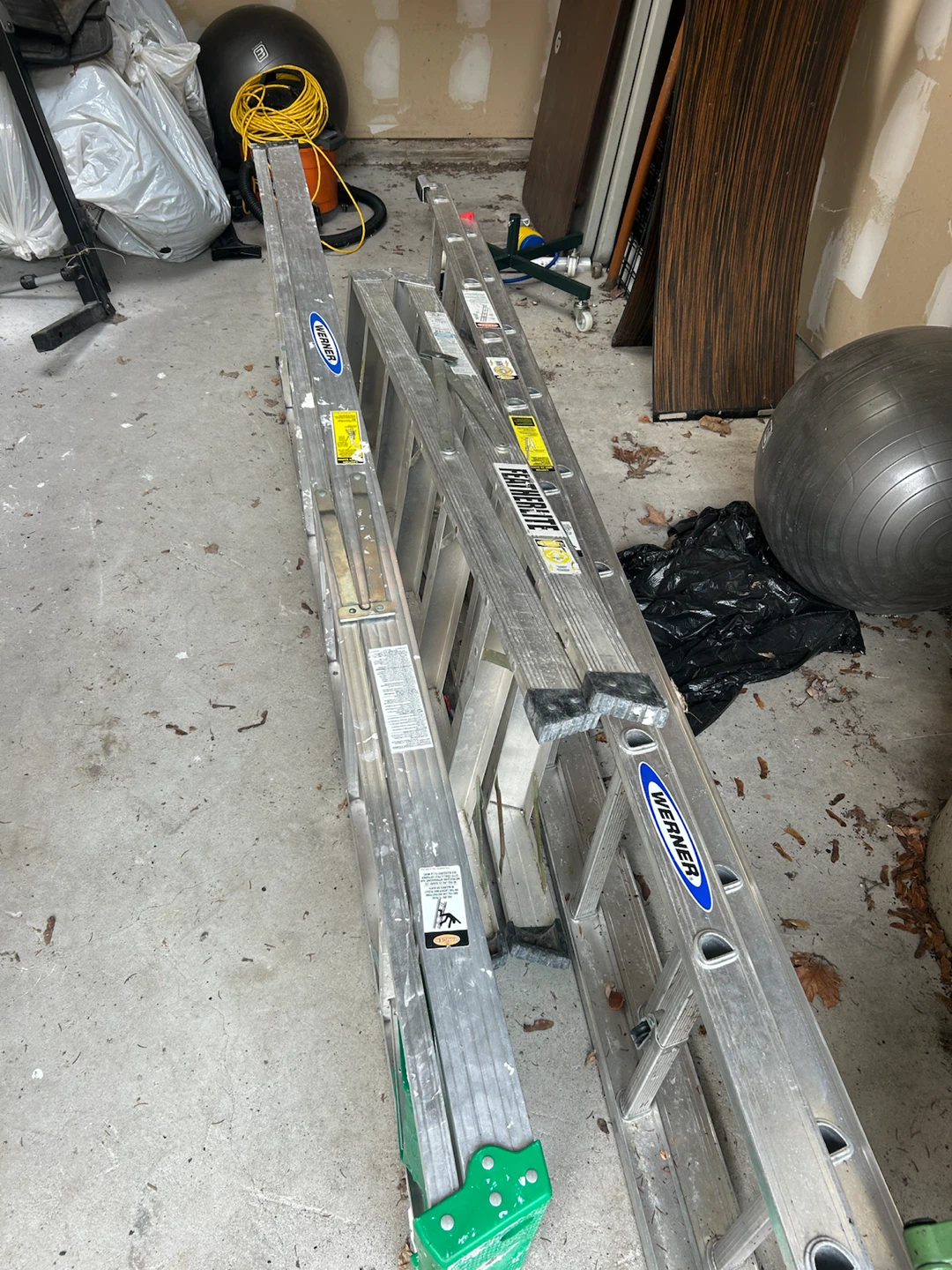 3 Werner Aluminum Extension Ladders
