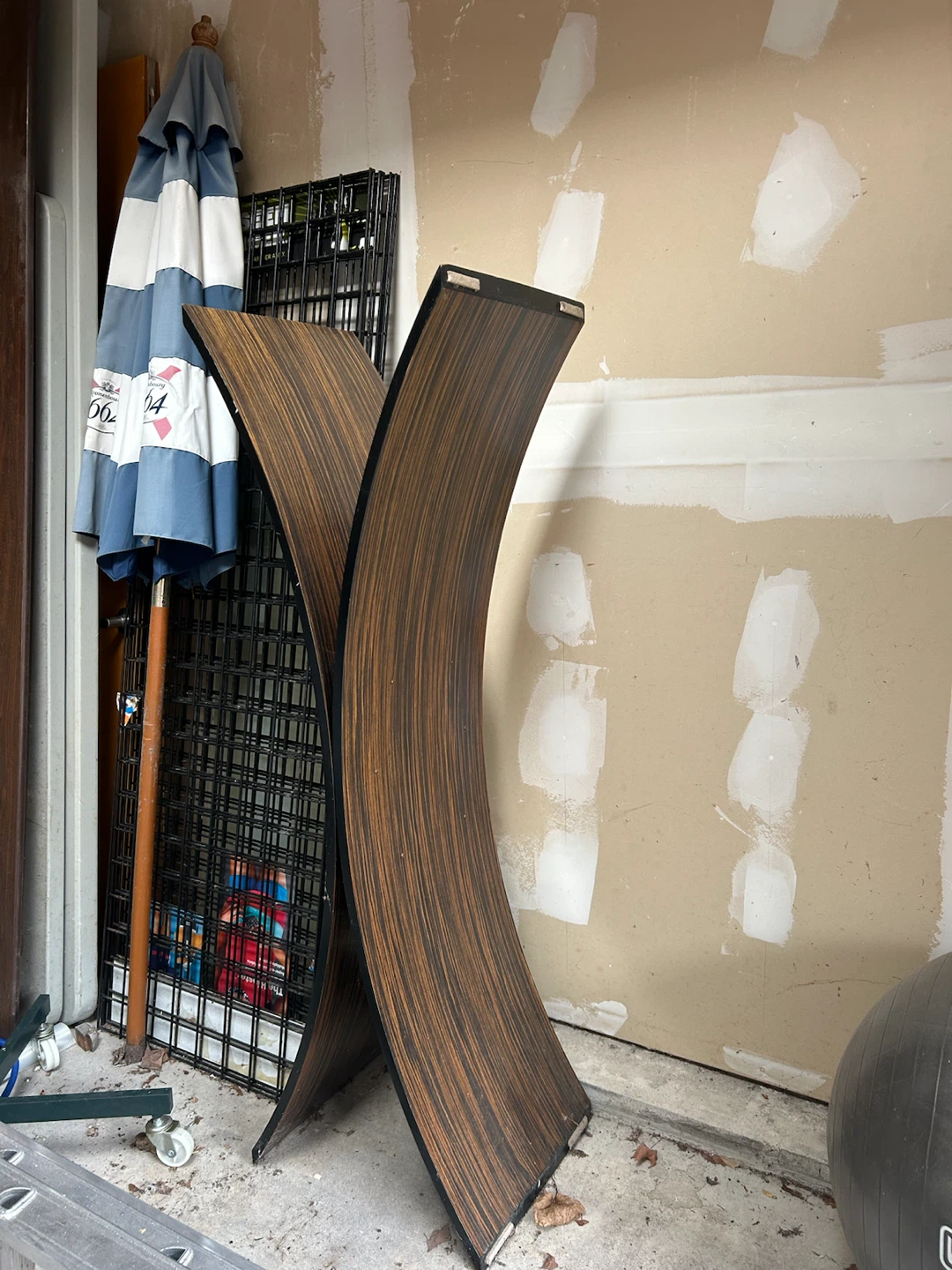 Curved Wood coffee table (glass piece included)