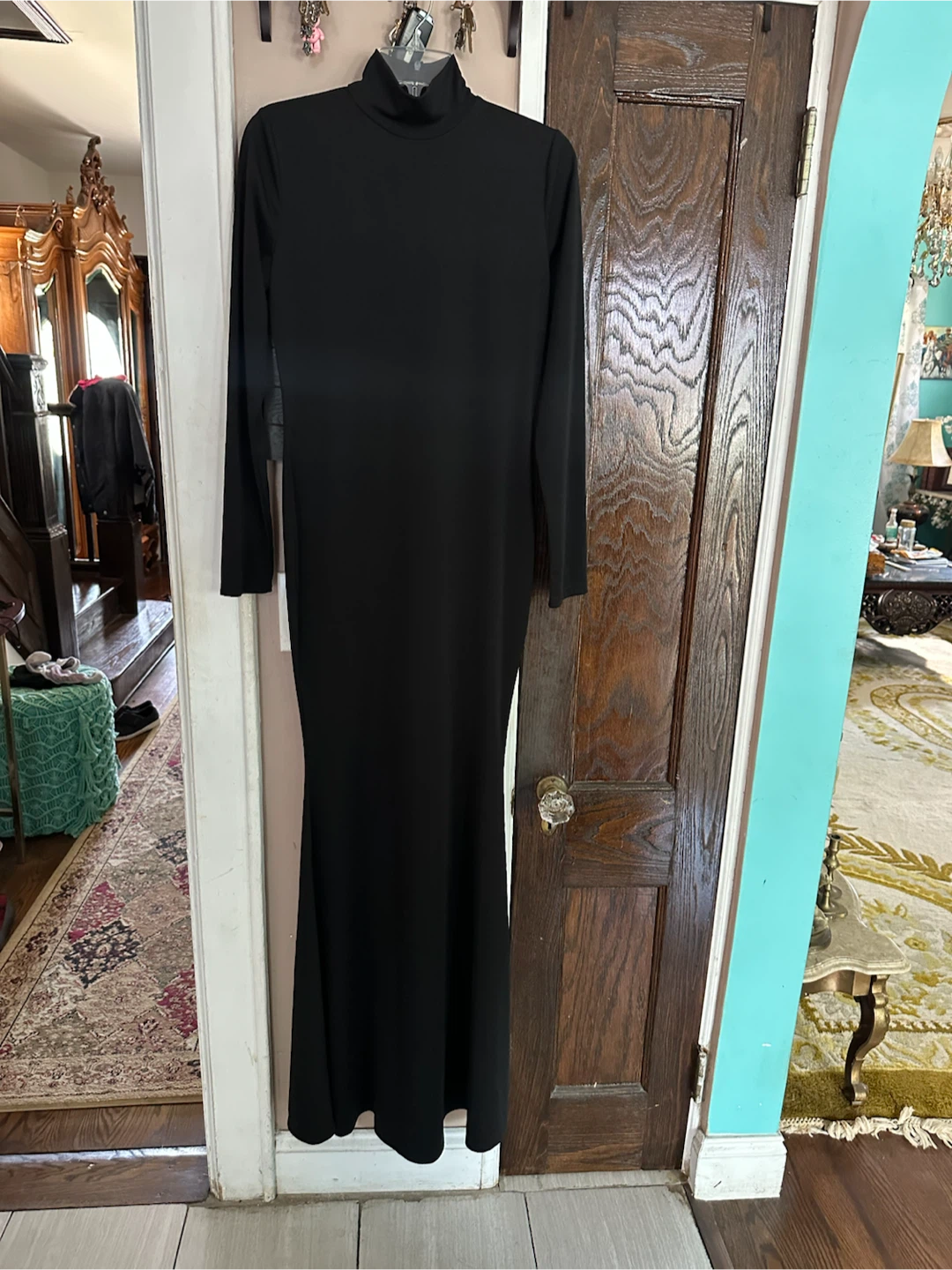 Black Turtleneck Maxi Dress