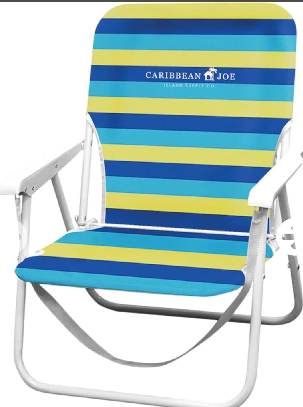 Caribbean Joe Folding Beach Chair - Blue Yellow Stripe