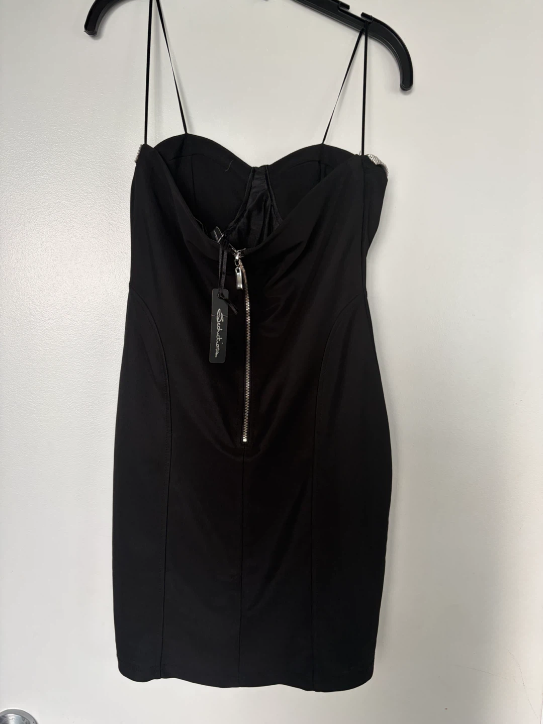 New with tag Black Sparkly Strap Mini Dress - photo 2