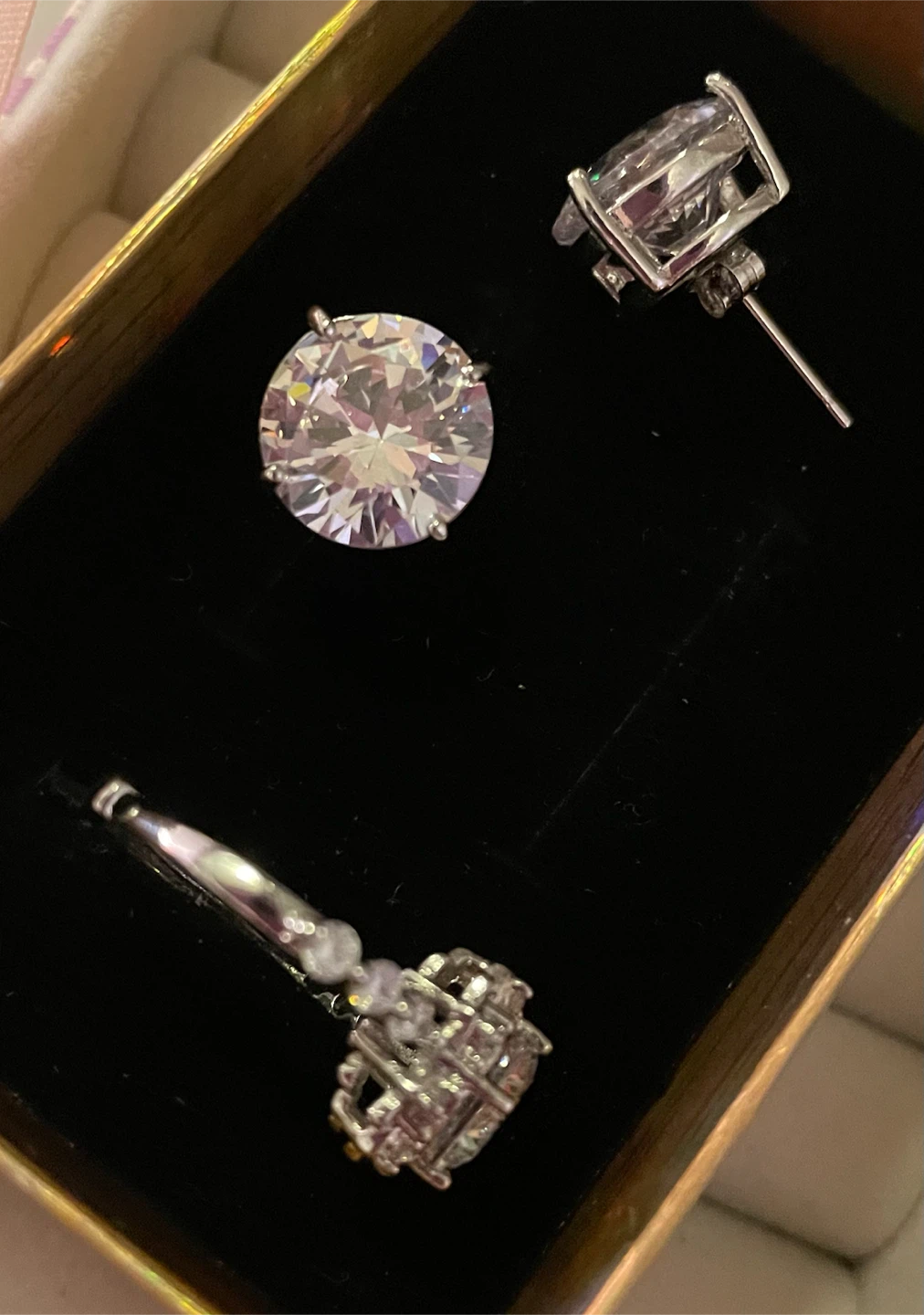 Moissanite Ring and Stud Earrings Set - photo 2