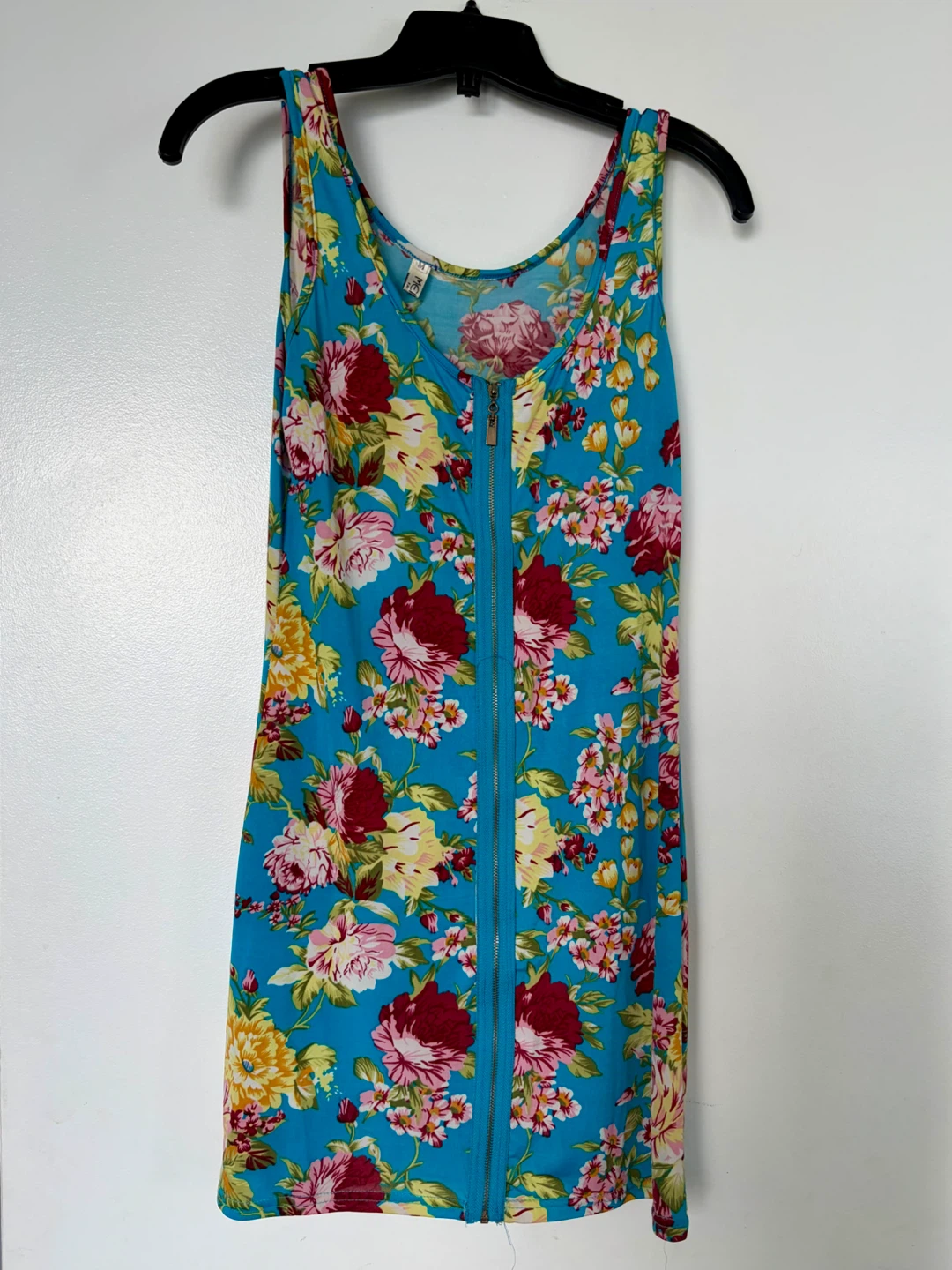 Floral Zipper Dress - Size Medium