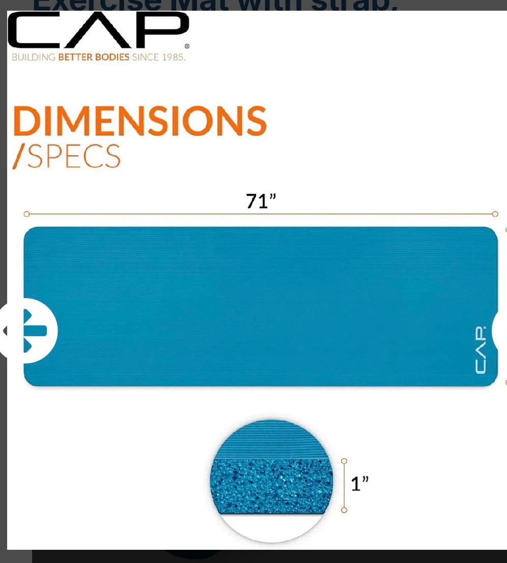 CAP Premium Extra Thick Exercise Mat - Teal - photo 4