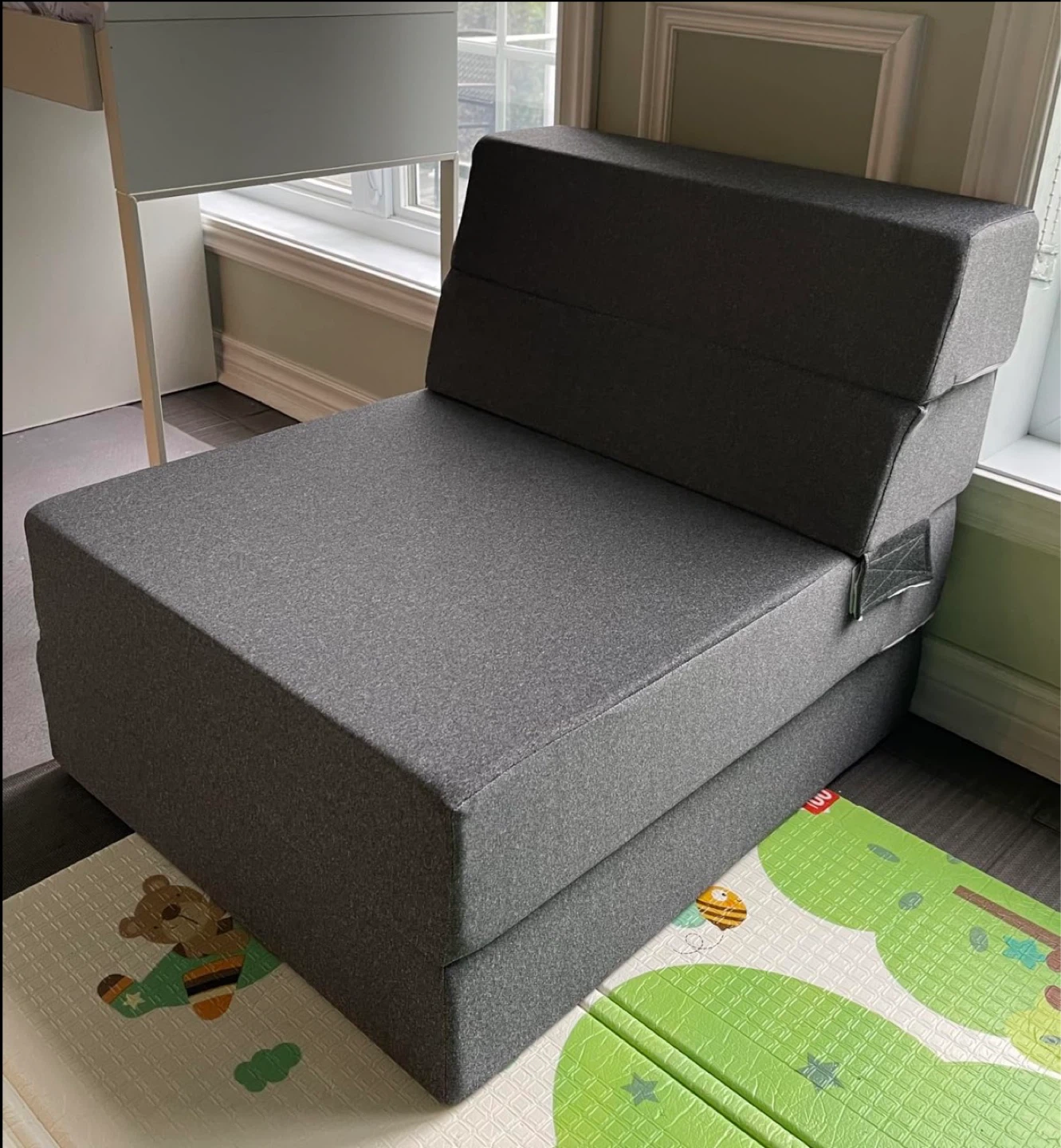 Grey Folding Foam Chair/Sofa/Bed