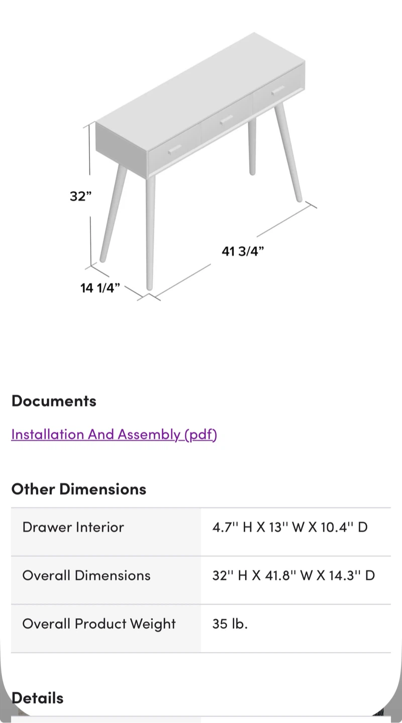 Wayfair Console Table/Desk - photo 5