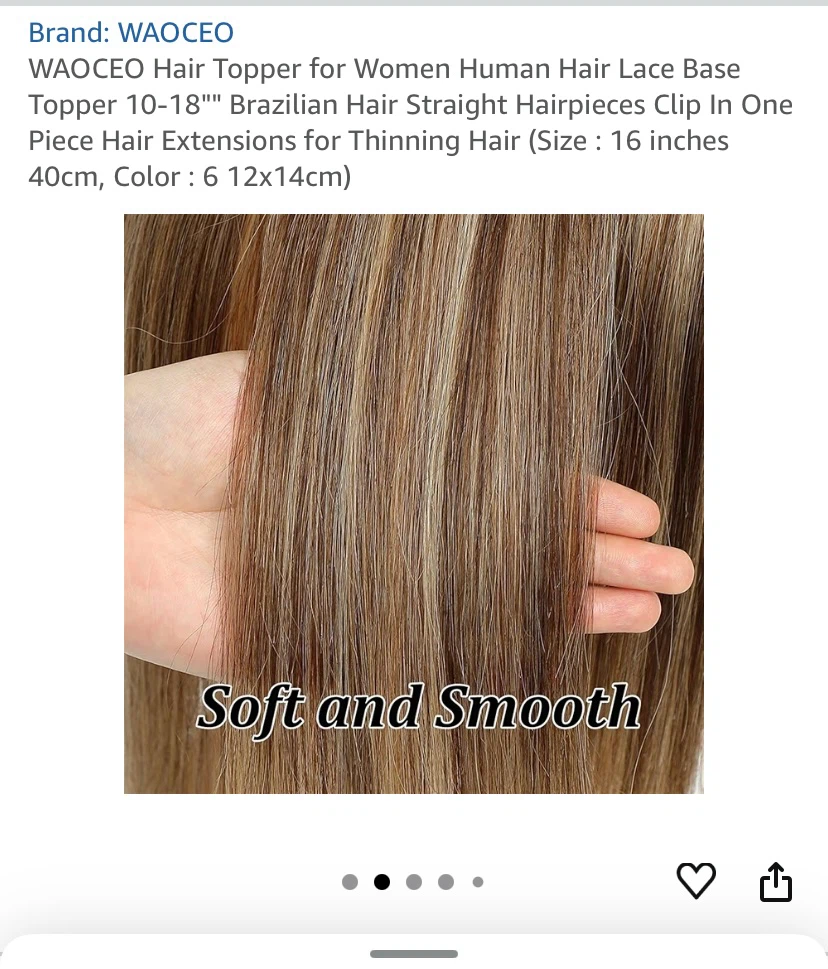 WAOCEO Human Hair Lace Base Hair Topper - 16 inches - photo 4