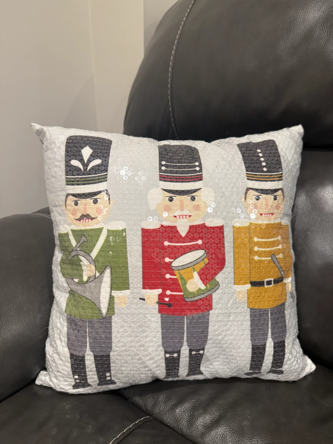 Decorative Pillow with Nutcracker Design
