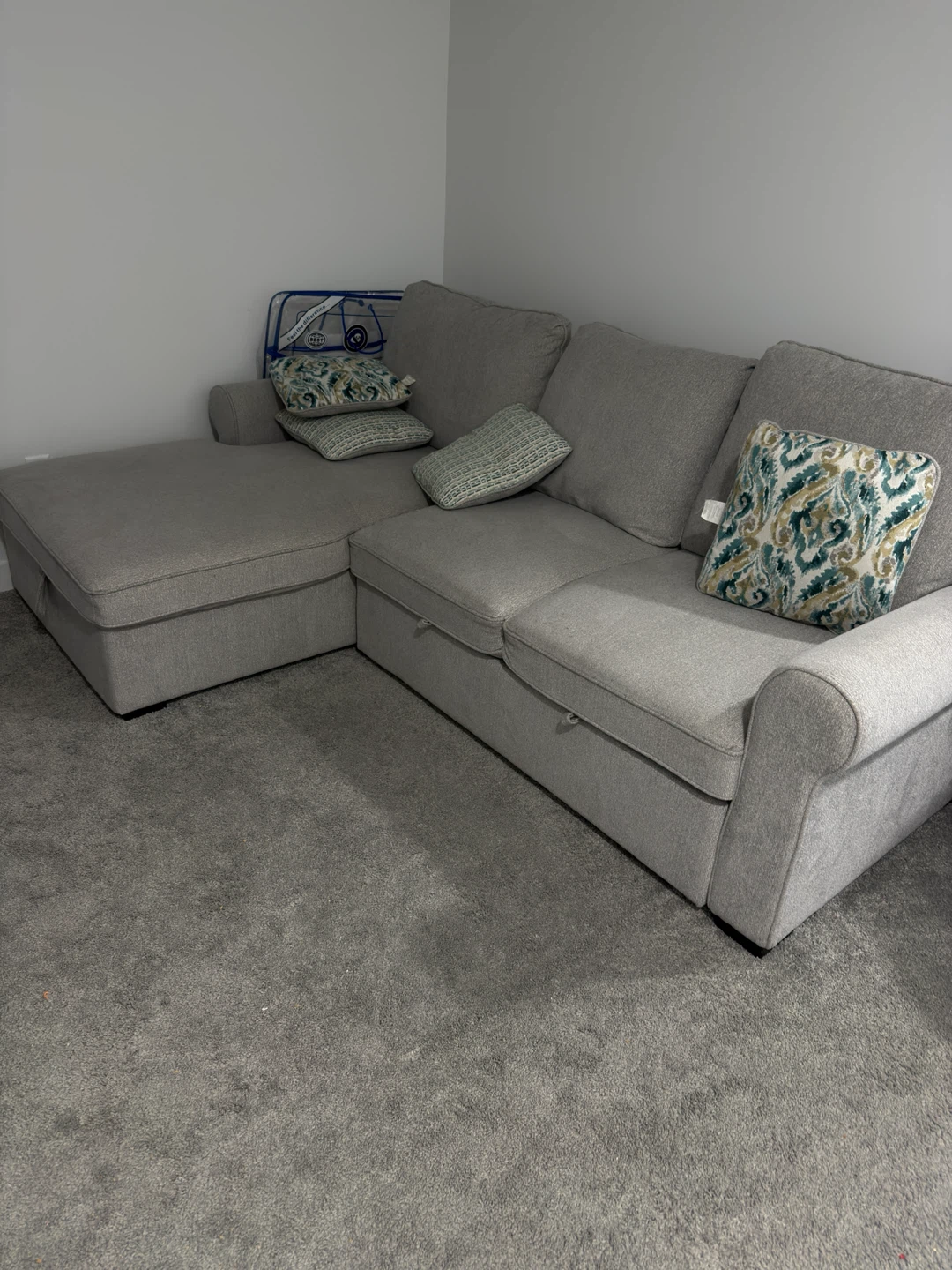 Gray Sectional Sleeper Sofa with Storage Chaise - photo 3