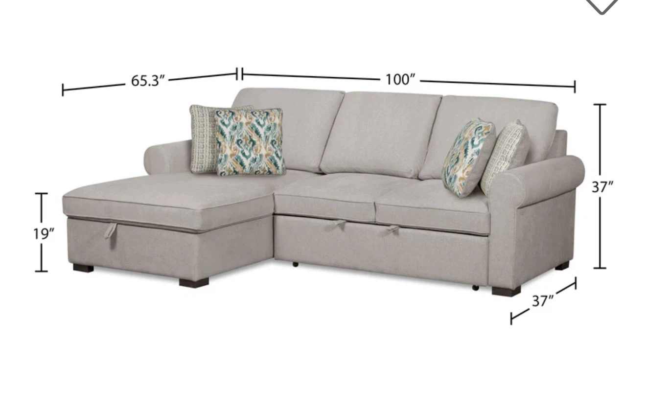 Gray Sectional Sleeper Sofa with Storage Chaise - photo 4
