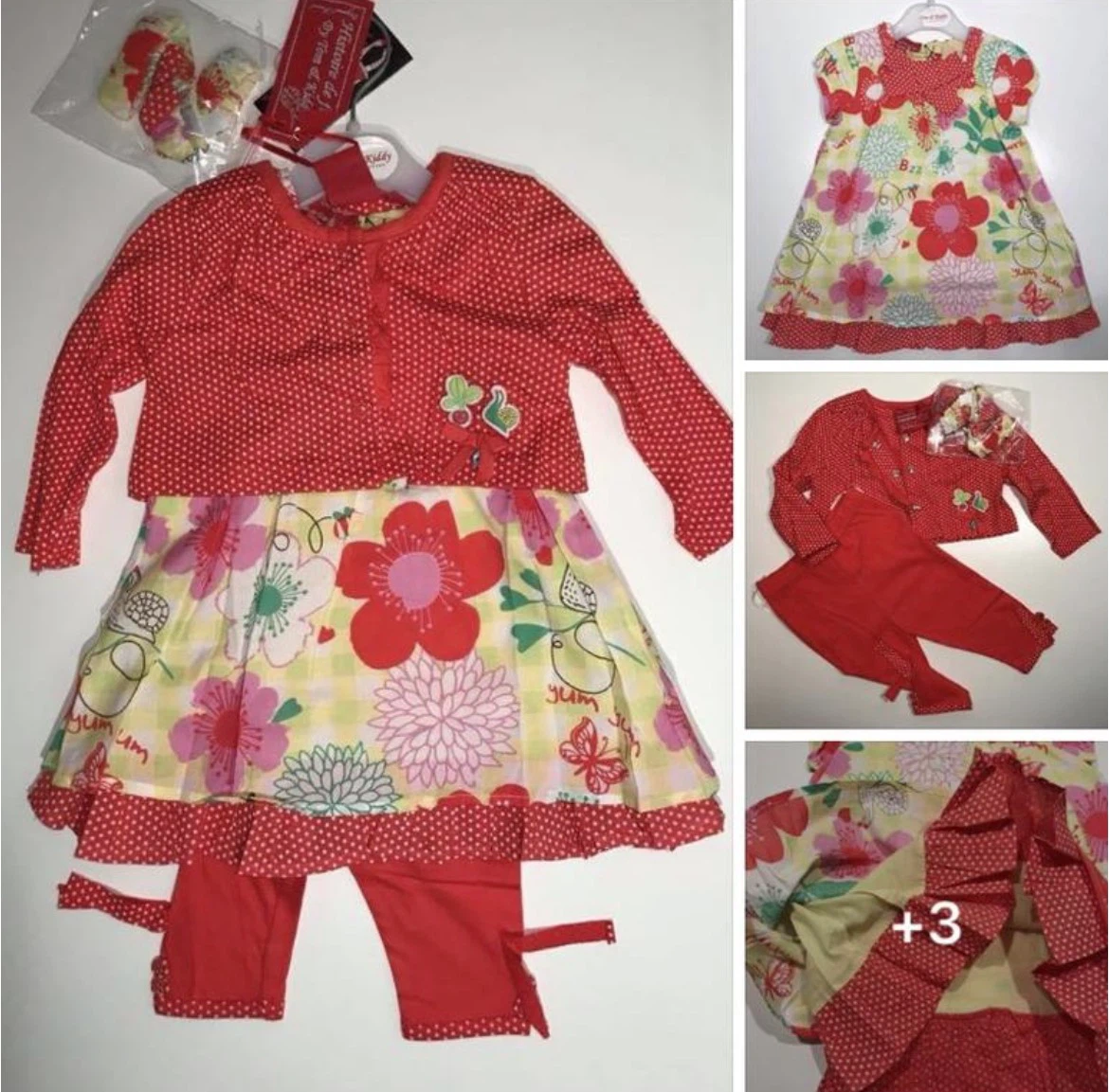 Italian 4Piece Outfit Set. Dress Bolero Leggings Headband