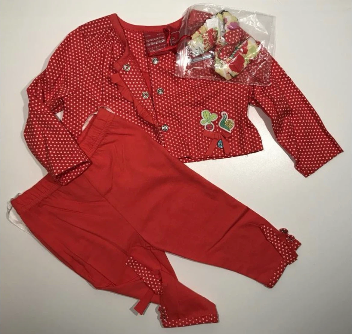 Italian 4Piece Outfit Set. Dress Bolero Leggings Headband - photo 2