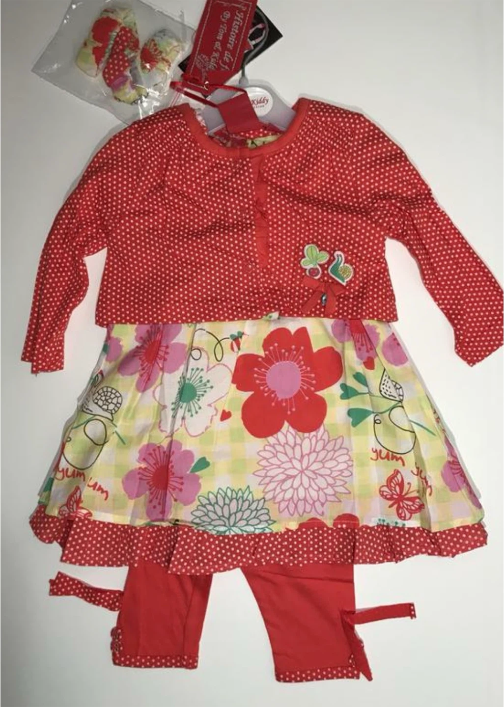 Italian 4Piece Outfit Set. Dress Bolero Leggings Headband - photo 5