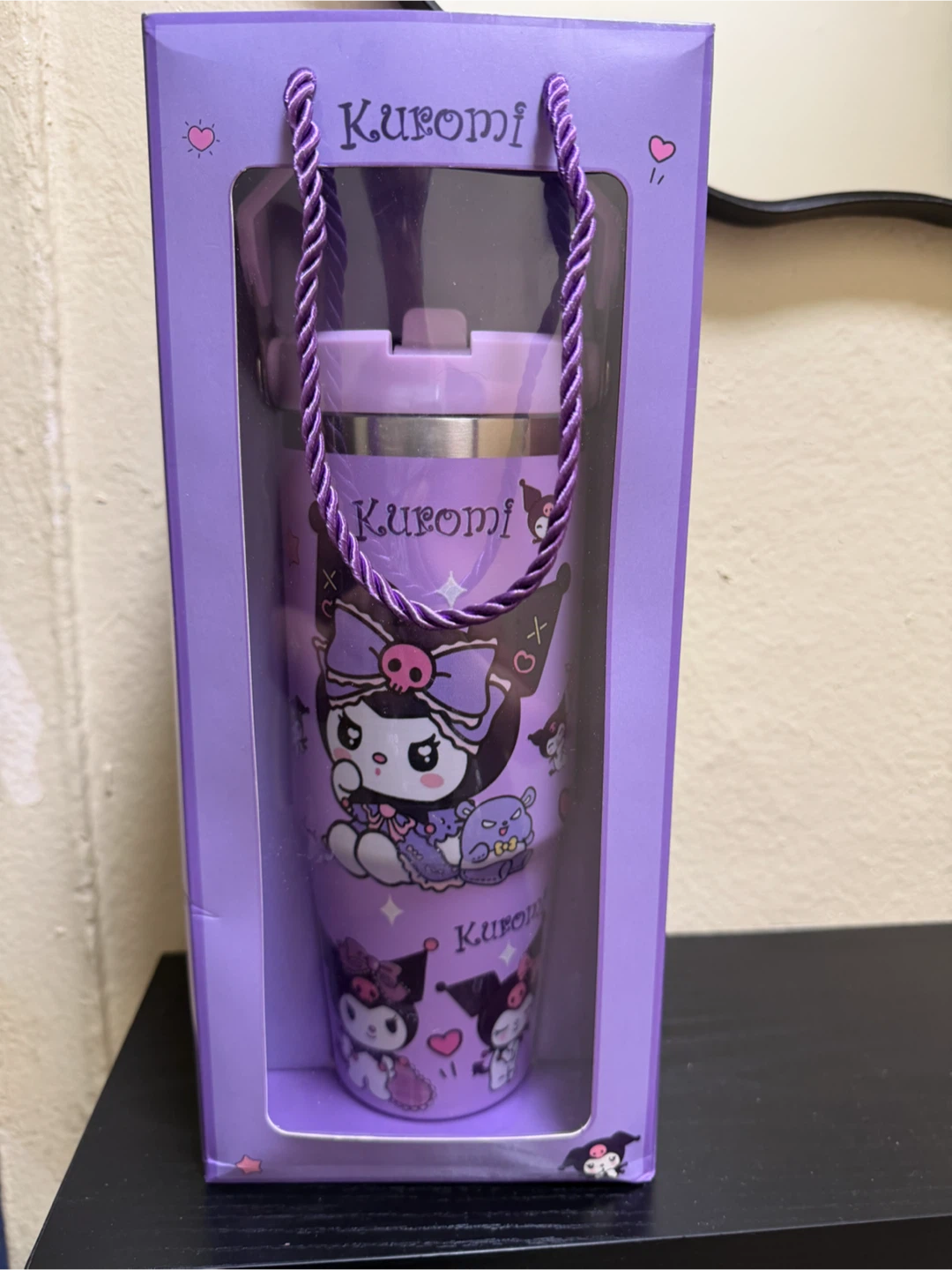 Kuromi Tumbler with Handle and Box