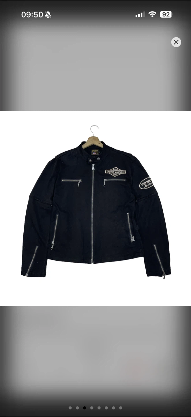 Vanson Leathers Black Embroidery Skull Logo Jacket - photo 2
