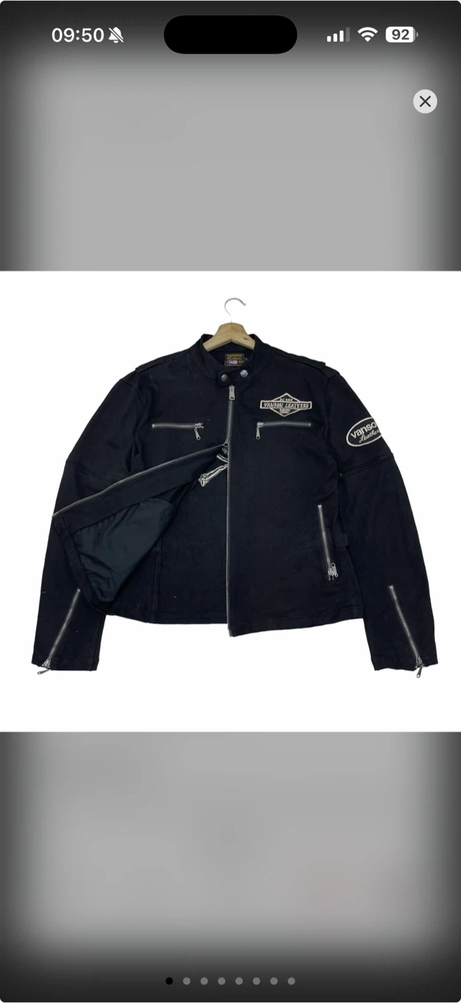 Vanson Leathers Black Embroidery Skull Logo Jacket - photo 3