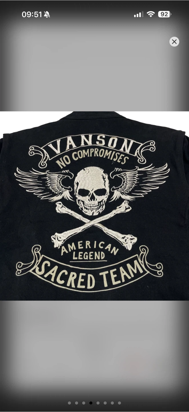 Vanson Leathers Black Embroidery Skull Logo Jacket - photo 5