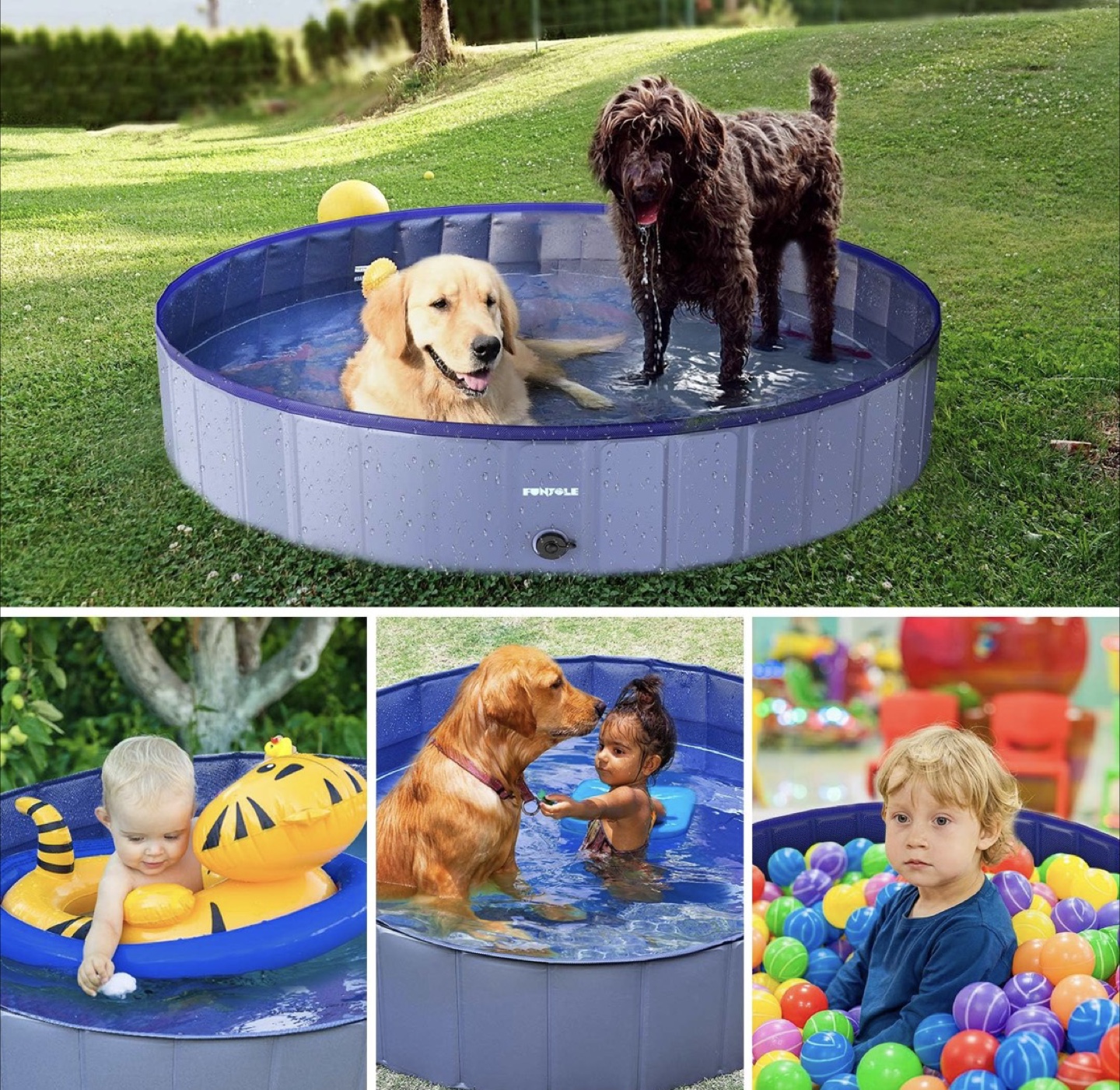 63” Portable Pool For Kids Or Pets WITH Cover