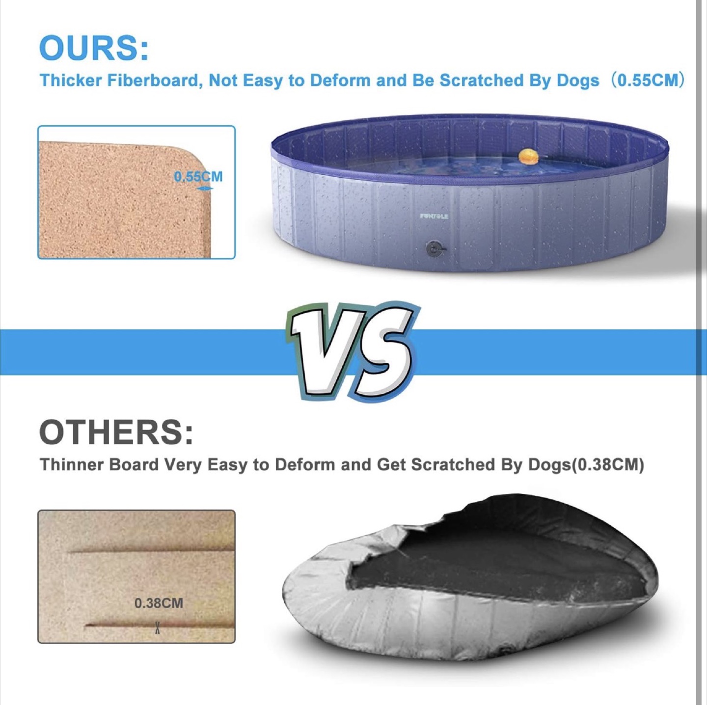 63” Portable Pool For Kids Or Pets WITH Cover - photo 4
