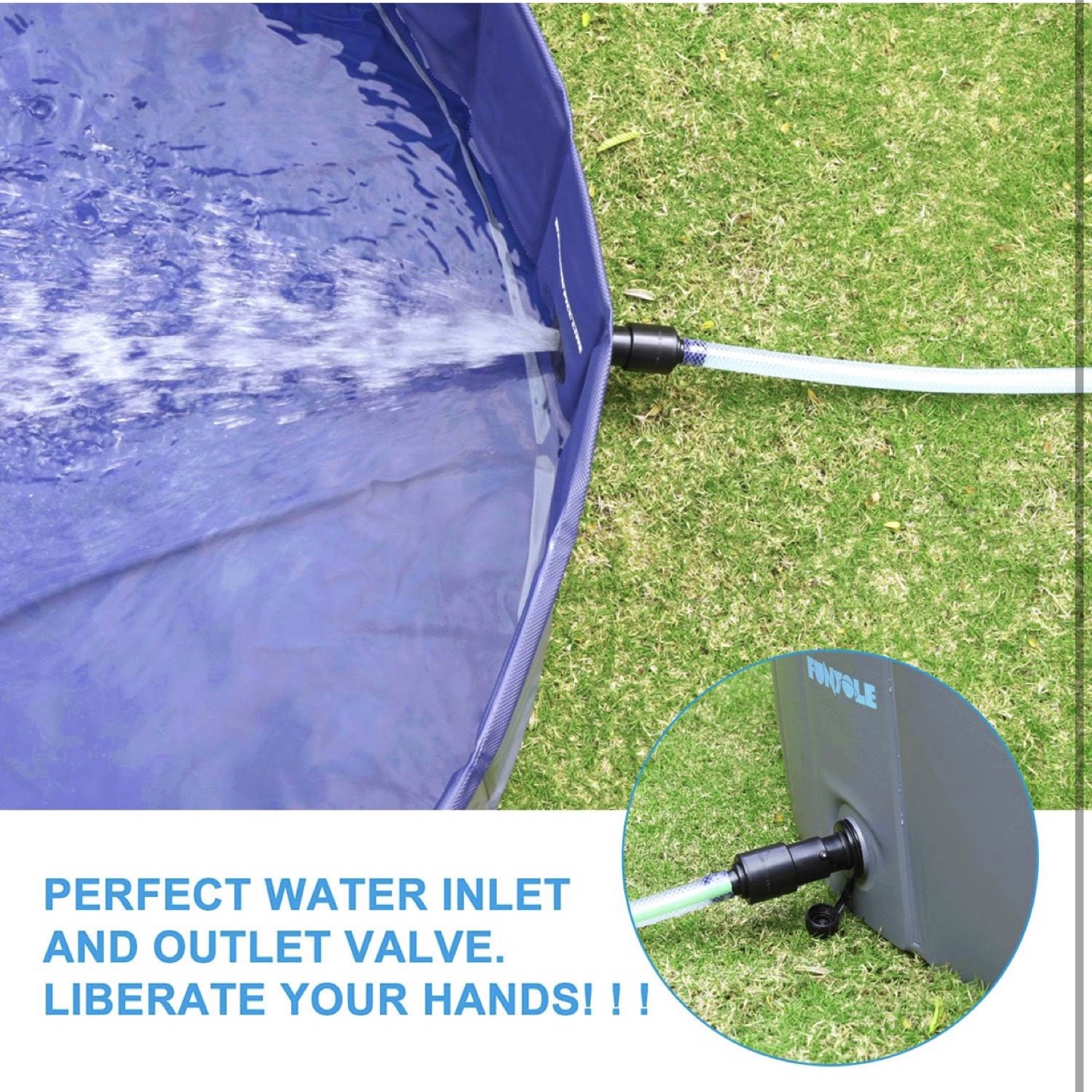 63” Portable Pool For Kids Or Pets WITH Cover - photo 3