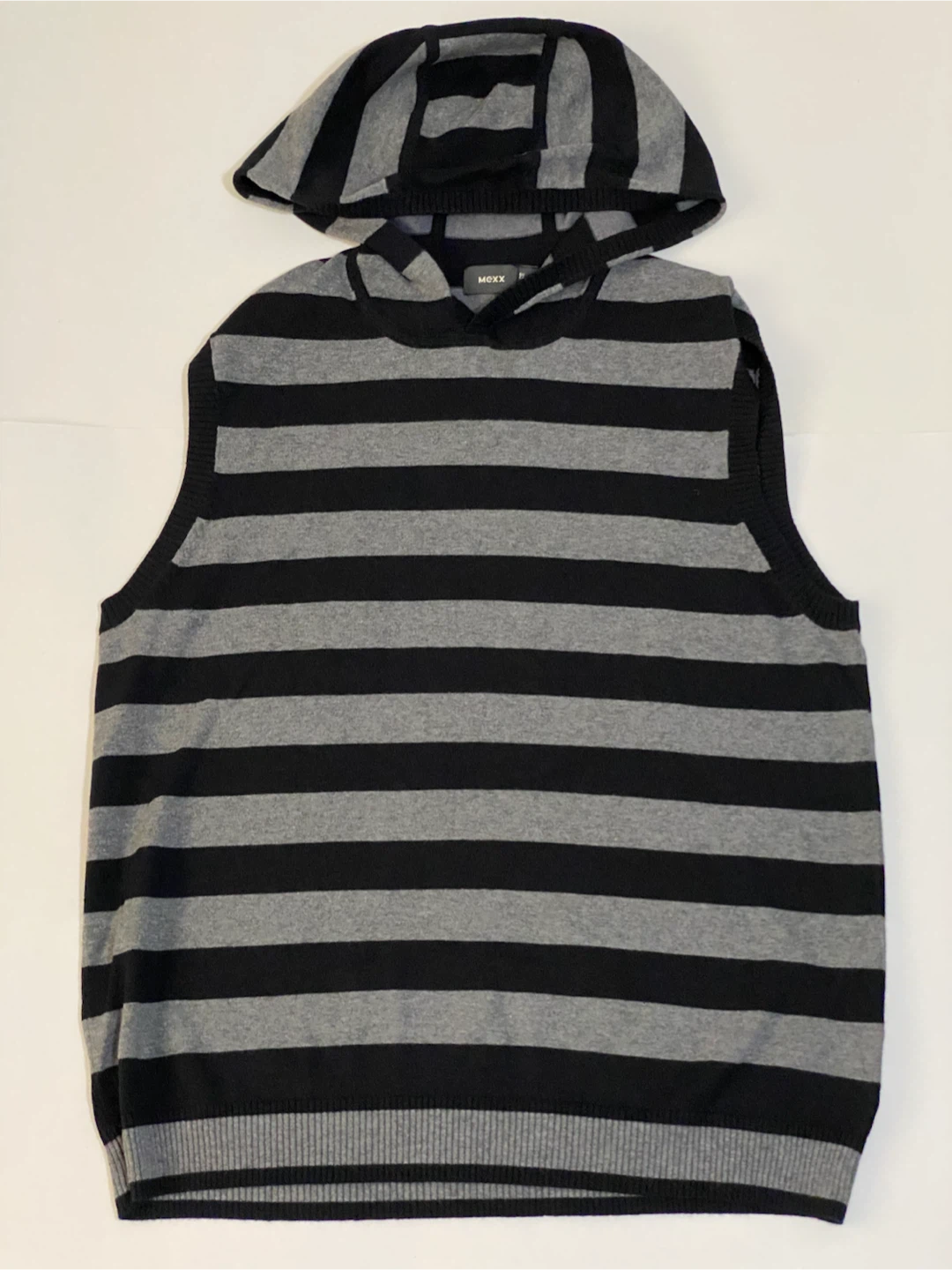 MEXX Striped Sleeveless Hoodie Vest