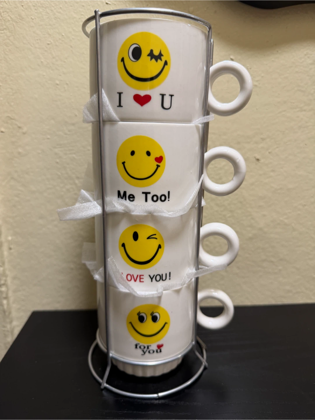 Smiley Face Coffee Cups with Rack - photo 2