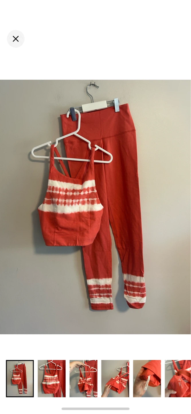 Aerie Tie Dye Yoga Set Coral