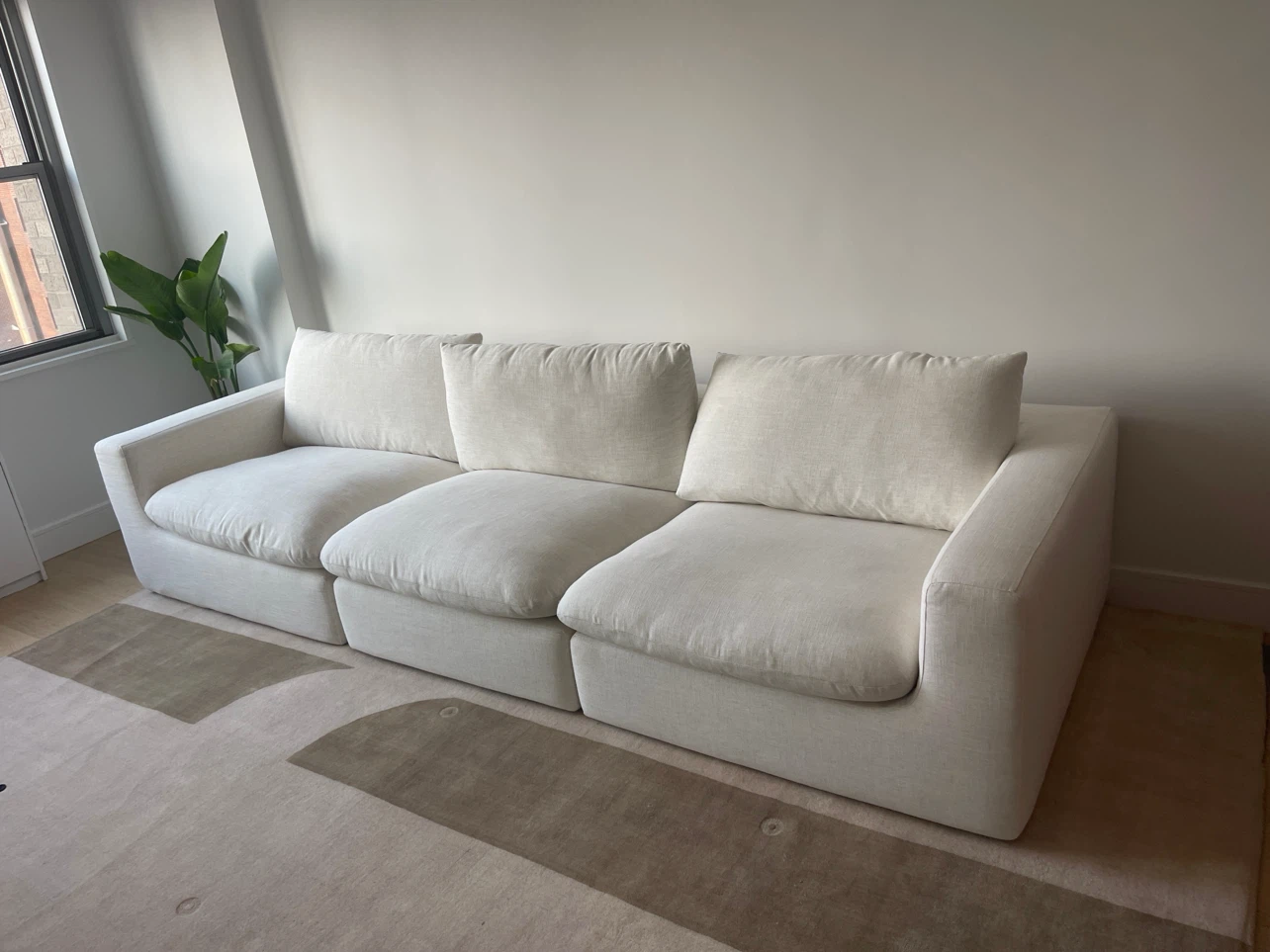 Dawson Extended Sofa with Ottoman, Beach Linen