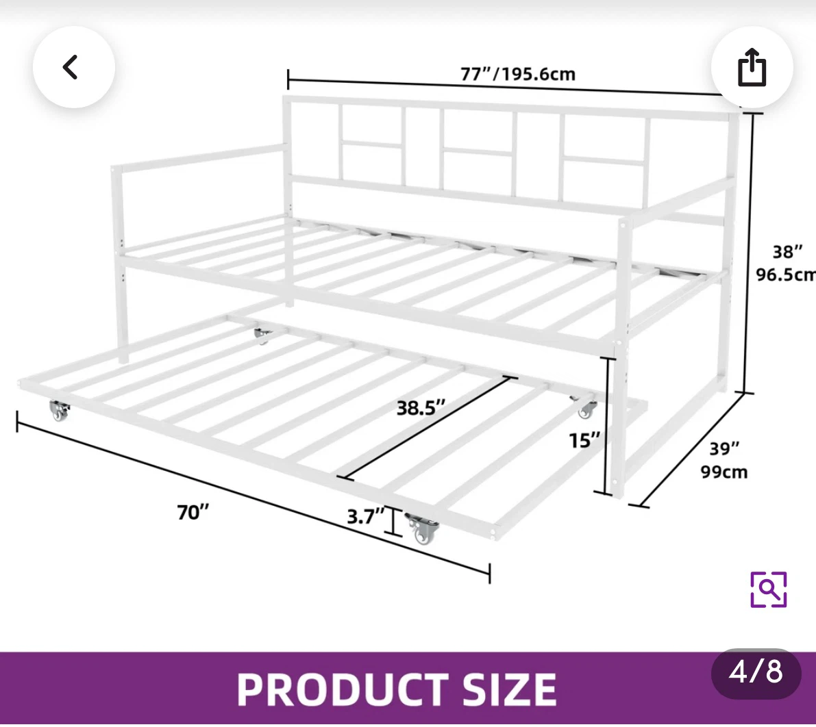 Ebern Designs White Daybed with Trundle - photo 3