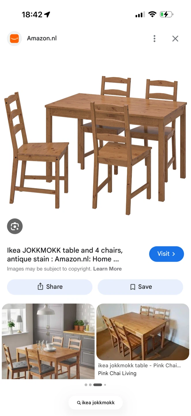 Ikea JOKKMOKK Table and 4 Chairs - IN BLACK