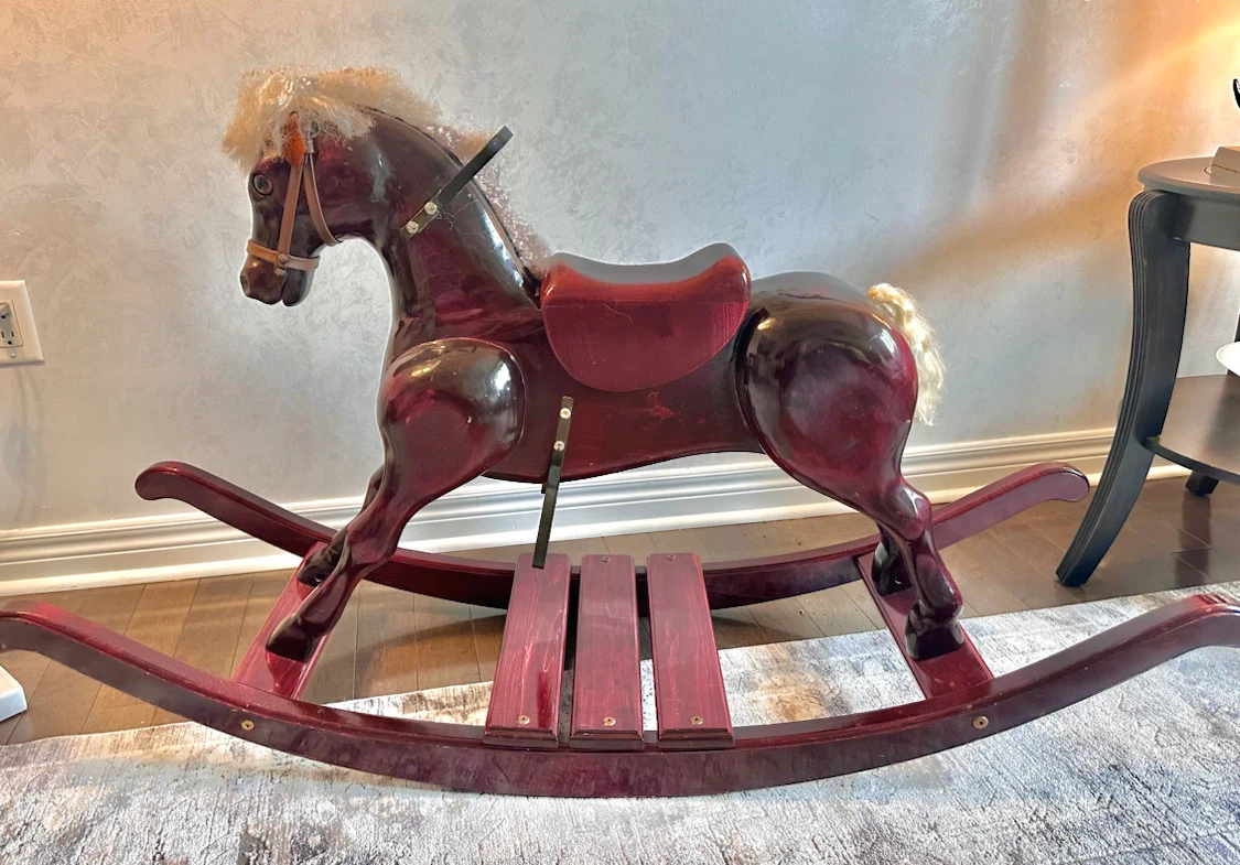 Vintage Solid Wooden Rocking Horse - photo 2