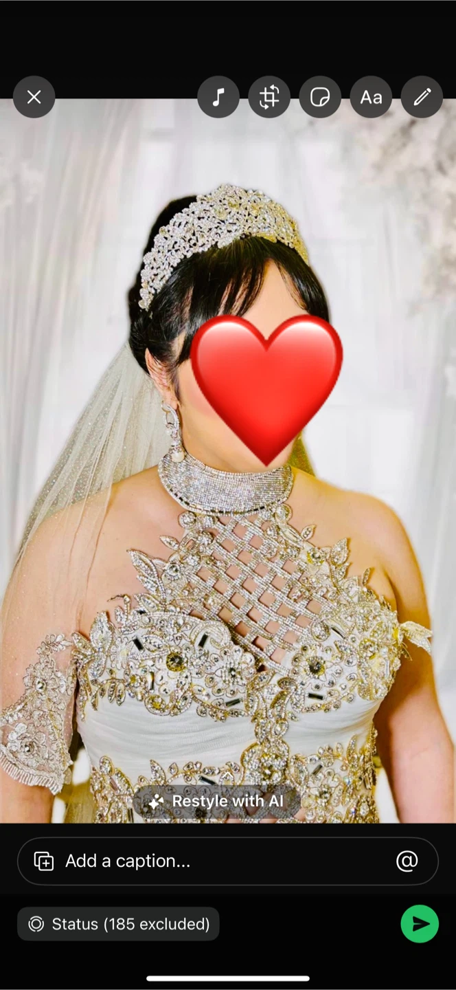 Wedding dress with it’s crown
