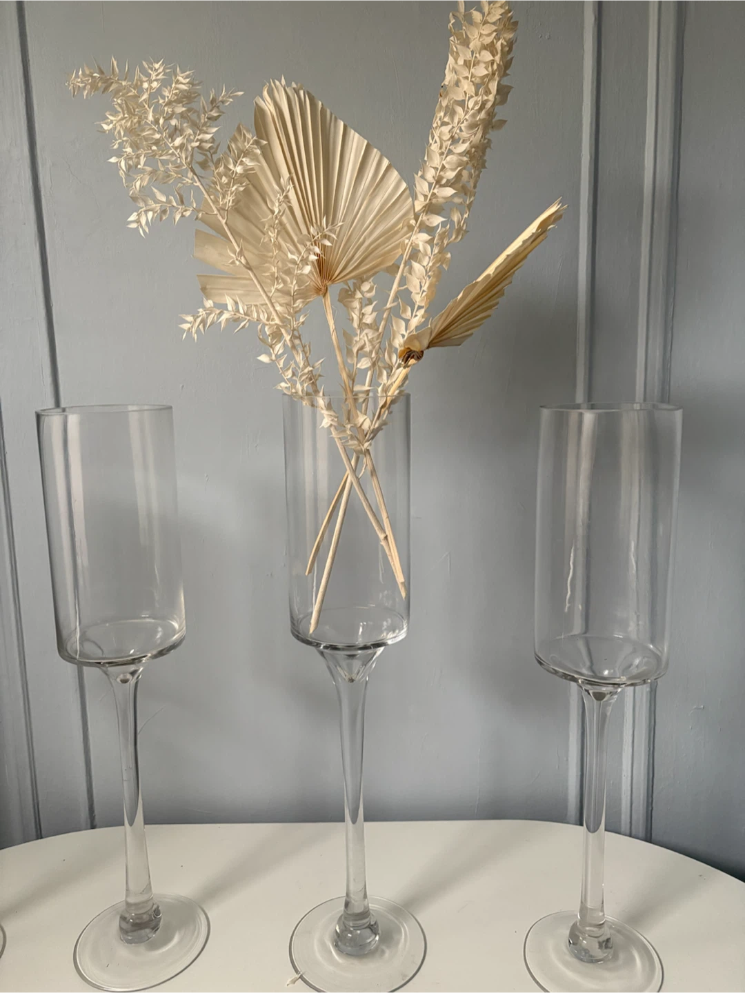 Set of 4 Tall Glass Trumpet Vases - photo 2