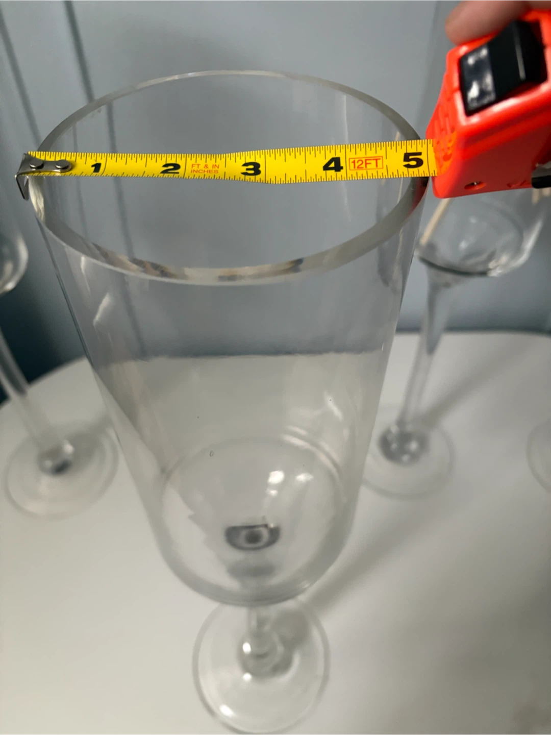 Set of 4 Tall Glass Trumpet Vases - photo 4