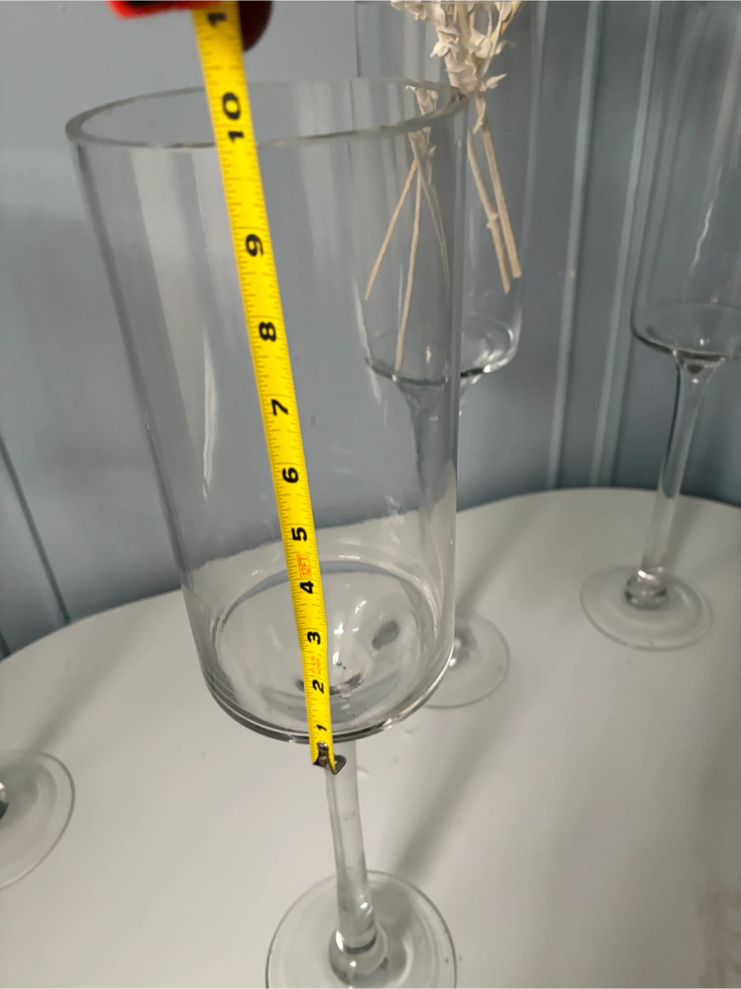 Set of 4 Tall Glass Trumpet Vases - photo 5