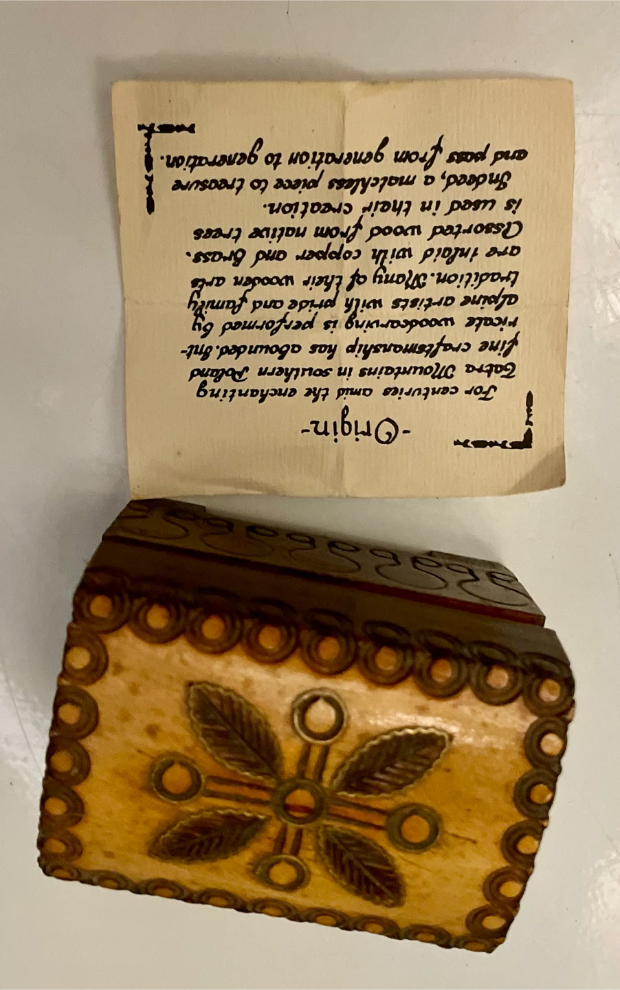 Hand-Carved Wooden Trinket Box - photo 4