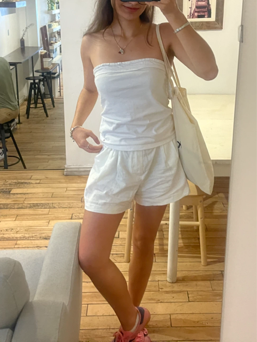 natural fibres top & shorts set