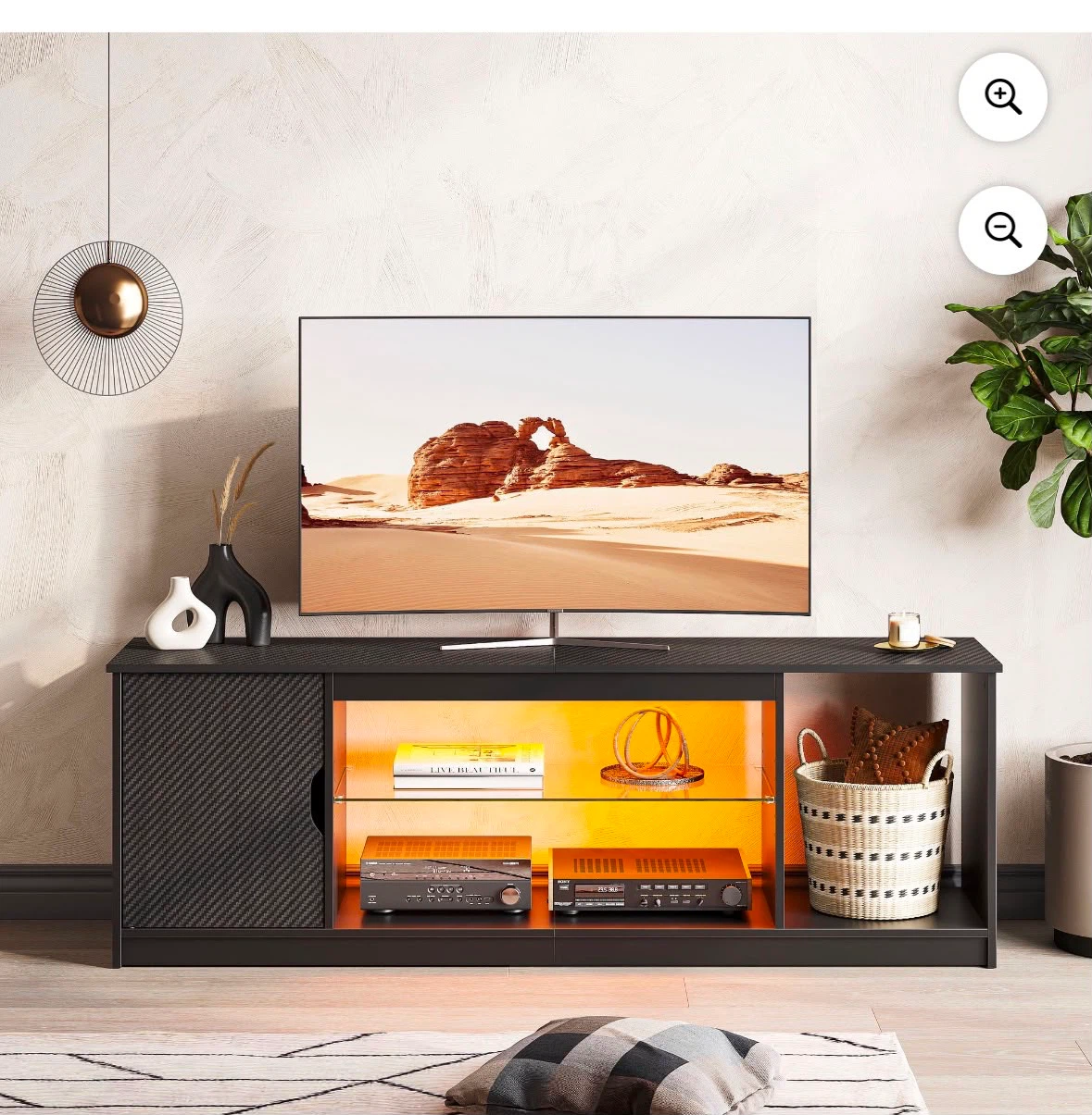 Bestier LED TV Stand for TVs up to 65 inches