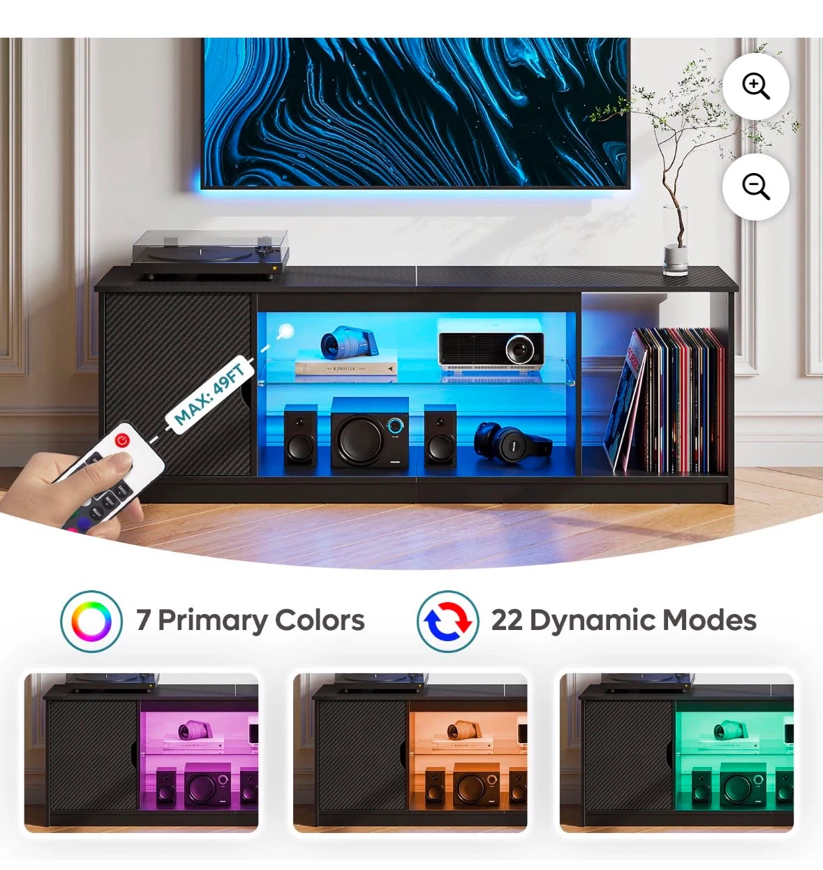 Bestier LED TV Stand for TVs up to 65 inches - photo 2