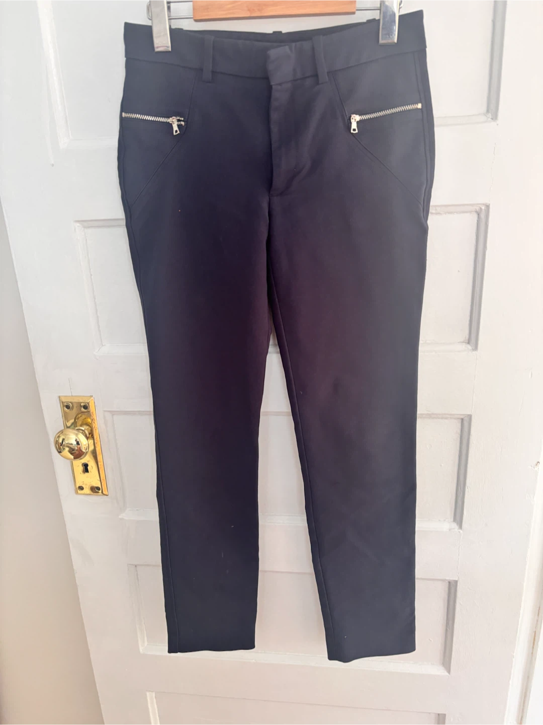 Zara Woman Navy Blue Zip Detail Pants