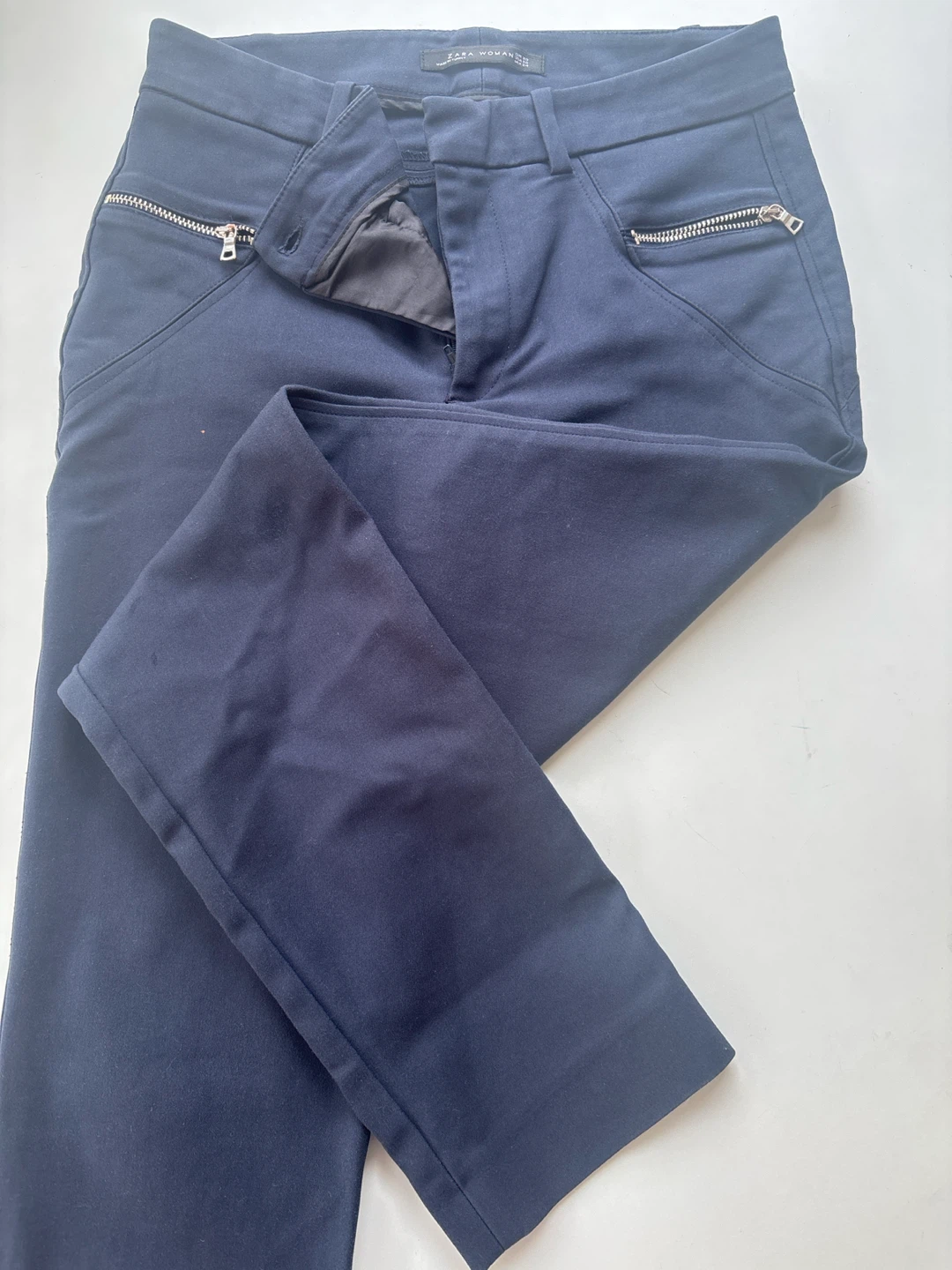 Zara Woman Navy Blue Zip Detail Pants - photo 4