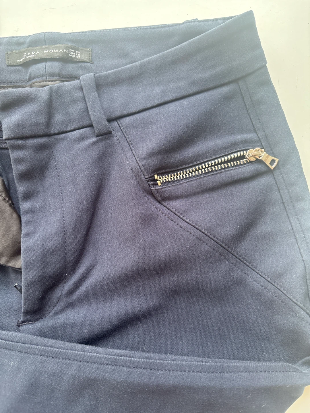 Zara Woman Navy Blue Zip Detail Pants - photo 5