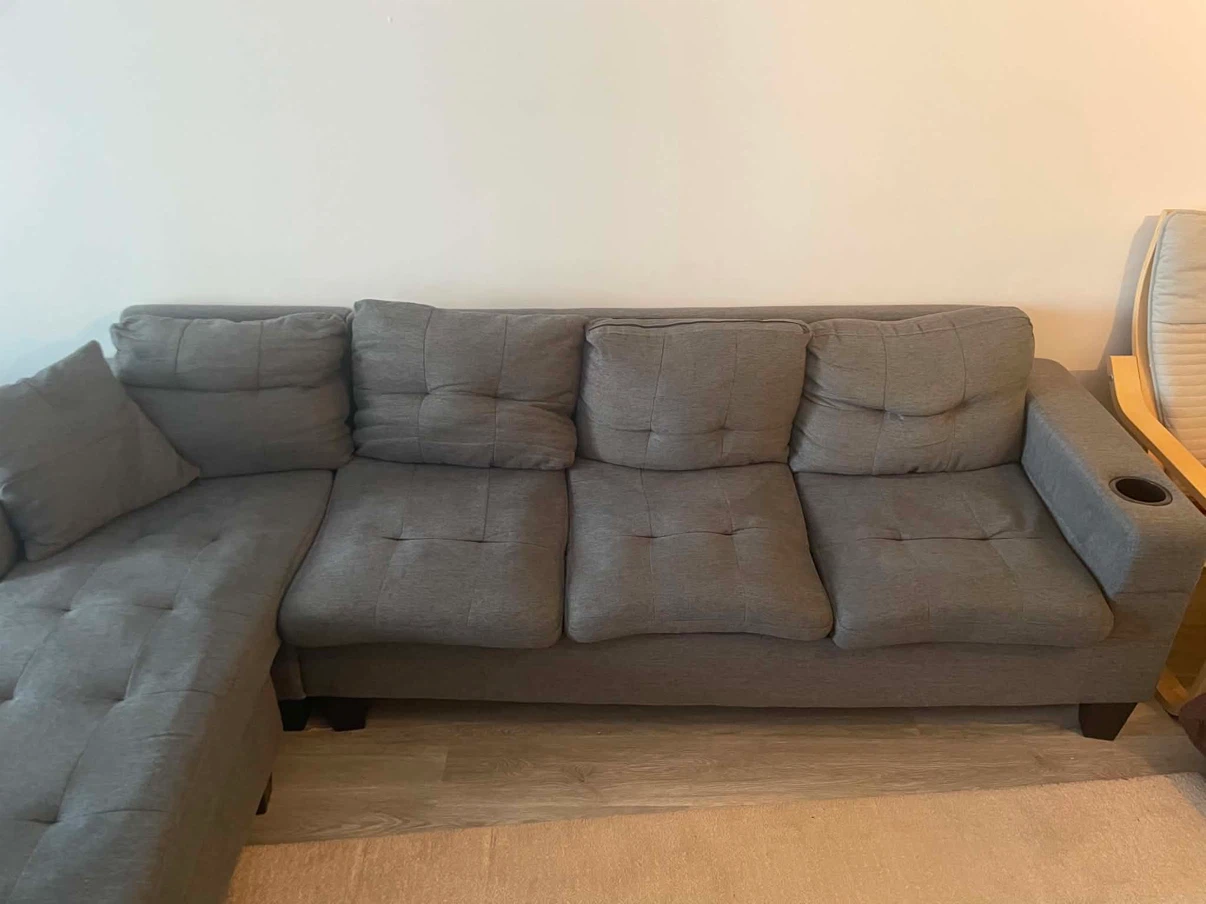 Grey Sectional Couch with Chaise - photo 2